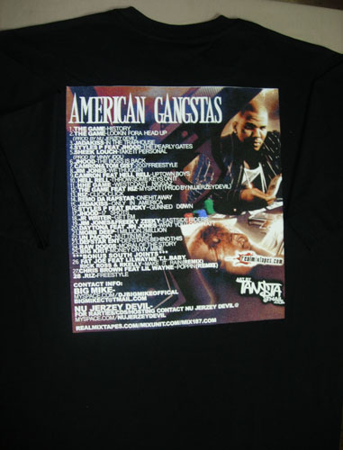 THE GAME AMERICAN GANGSTAS T-SHIRT BACK COVER - BLACK